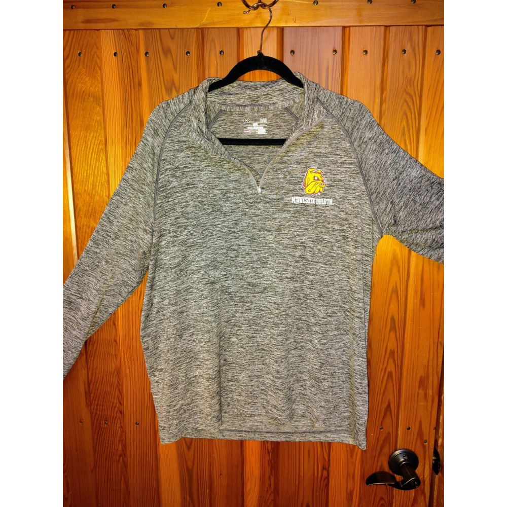 UNDER ARMOUR Minnesota Duluth Bulldog Gray Pullover Shirt Men's Size Large loose